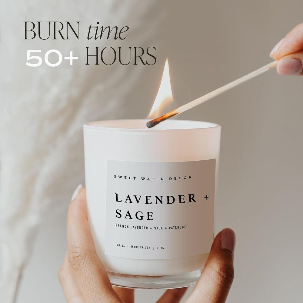 Sweet Water Decor Relaxation Candle 11oz Soy Wax Jar – 50+ Hr Burn Peppermint - Picture 11 of 14